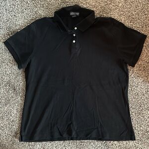 2 Womens Lands End Polo Shirts Black sz L short sleeve